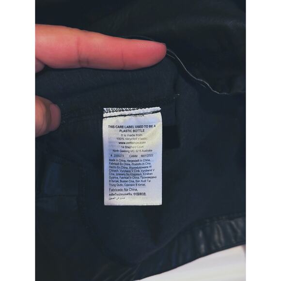 Cotton On Vegan Leather Oversized Shacket Medium Black Edgy Punk Cozy Streetwear - Picture 6 of 6